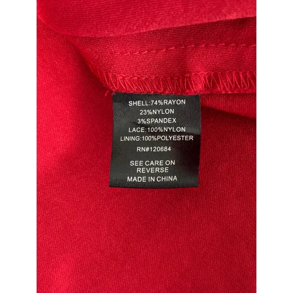 Torrid Red Polka Dot Mesh Yoke Fit and Flare Midi Dress Size 14 Retro Style - Image 7