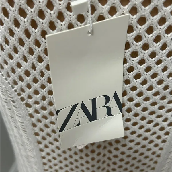 Zara White Crochet Cover Up Maxi Dress - Image 6