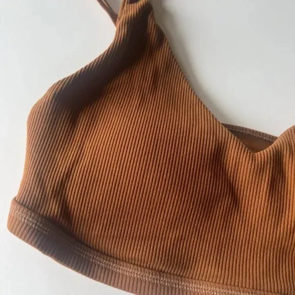 NWT Aerie Offline Goals Stretch Medium Support Ribbed Sports Bra Size Large L - Image 2