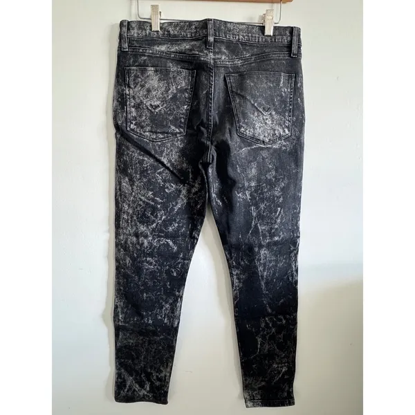 Hudson Los Angeles Skinny Jeans Black White Acid Wash indie sleaze tumblr grunge - Image 2