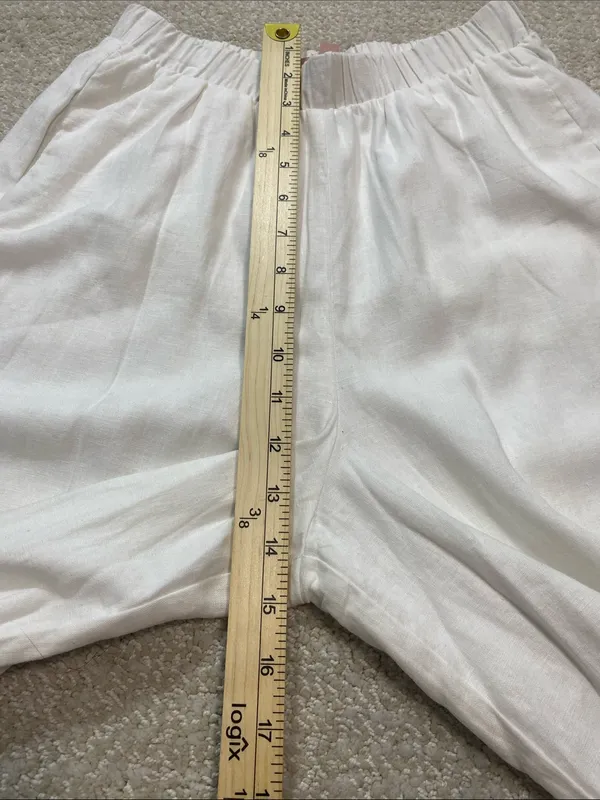Show Me Your MuMu White Wide-Leg Linen-Blend Pants 100% Rayon Size XS - Image 11