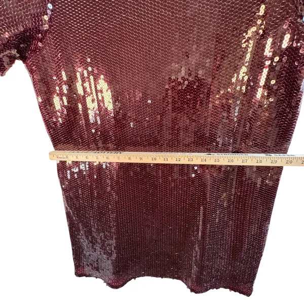 Abercrombie & Fitch‎ Sequin Mini Dress Burgundy Maroon Open Back XLP Party Glam - Image 6