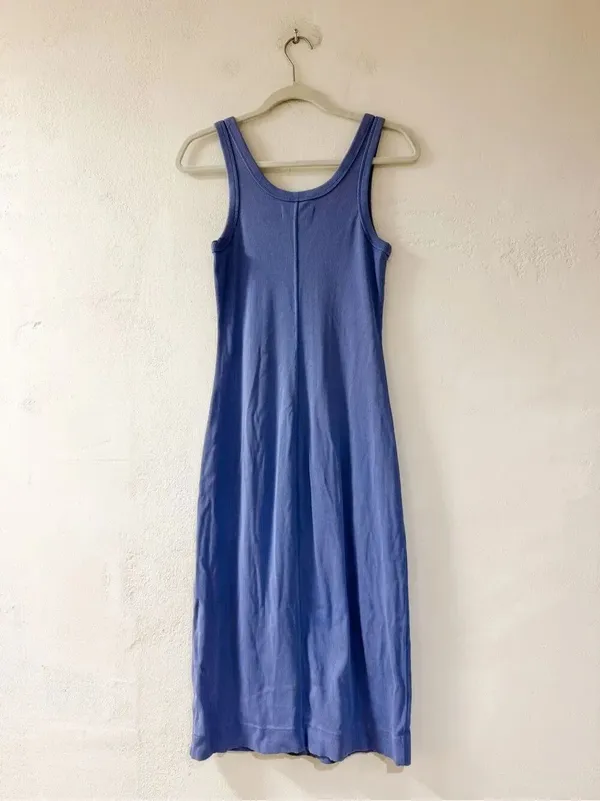 Everlane Organic Cotton Tank Rib Midi Dress in Purple Small - Image 2