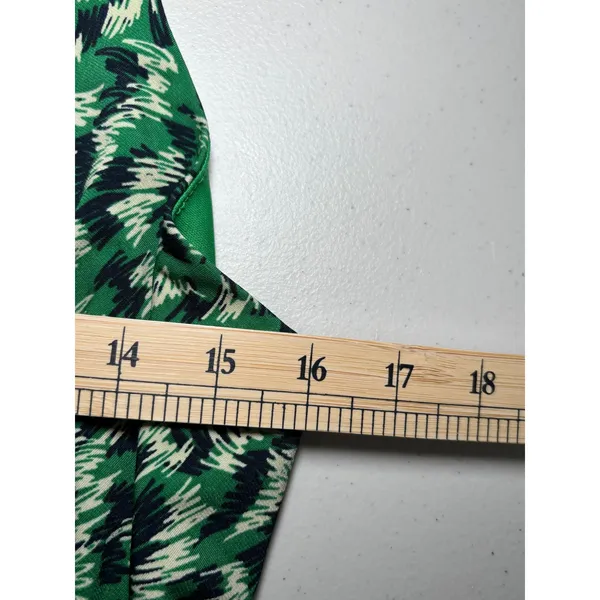 Stitch Fix Kaileigh‎ Rica Green Abstract Cropped Jumpsuit Large Tie Belt Strappy - Image 8