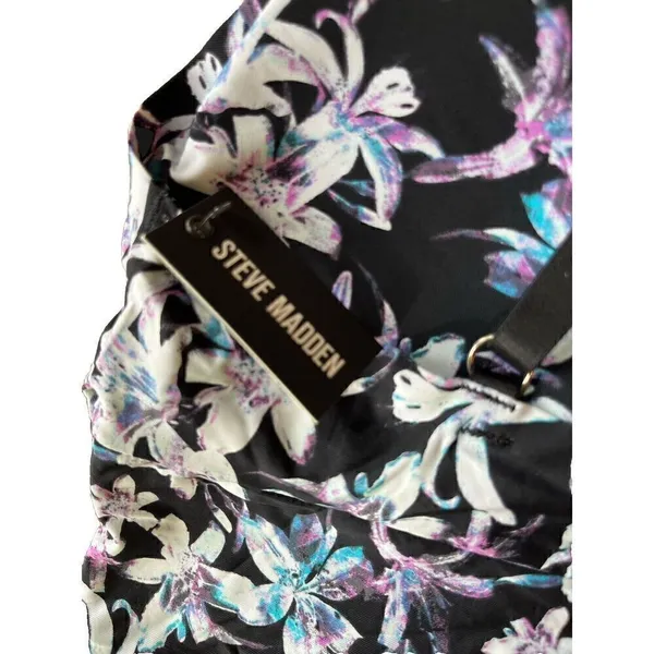 Steve Madden Bralette Bra Women L Large Black Floral Wireless Opaque Casual - Image 4
