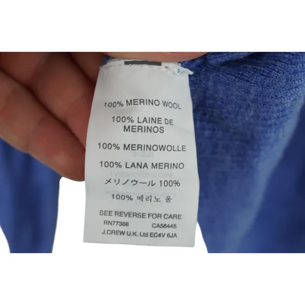 J Crew Blue Merino Wool Cardigan Sweater Womens Small V Neck Button Pockets - Image 6
