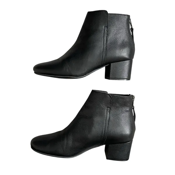 Steve Madden Ilana Ankle Leather Booties Women’s Size 8.5 Black Block Heel - Image 6