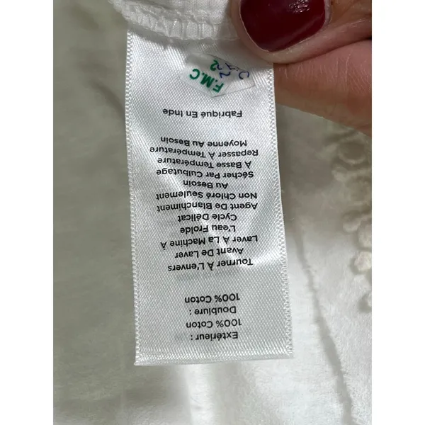 Talbots Pintucked Tiered Hem Cotton Gauze Embroidered Lace Maxi Dress Size 8 New - Image 7
