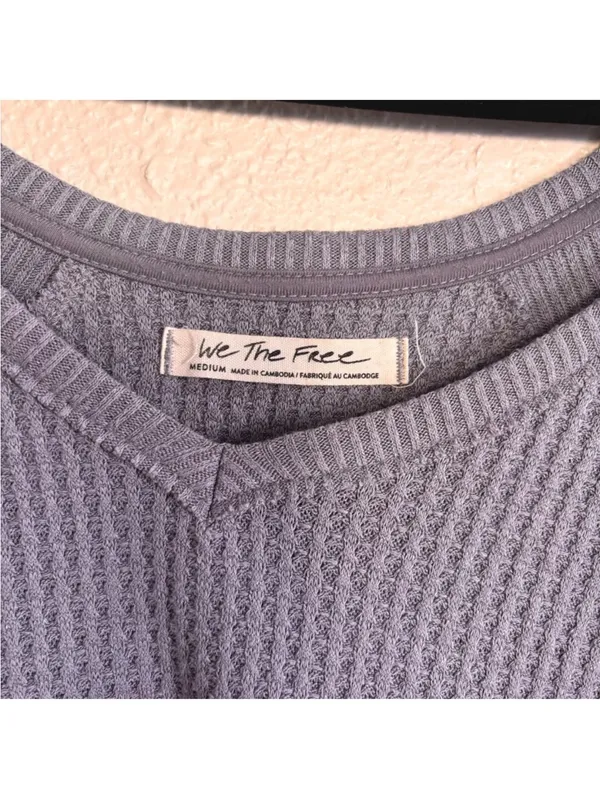 Free People Santa Clara grey thermal long sleeve top - Image 4