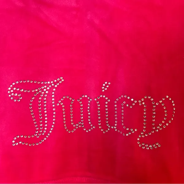 Juicy‎ Couture Velour Zip Hoodie Pink Rhinestone Logo NWT Size M - Image 7