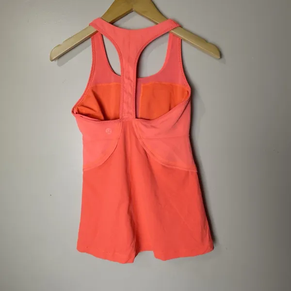 Lululemon Tank Top Women Orange Coral Racerback Athletic Workout Yoga Size 6 - Image 4
