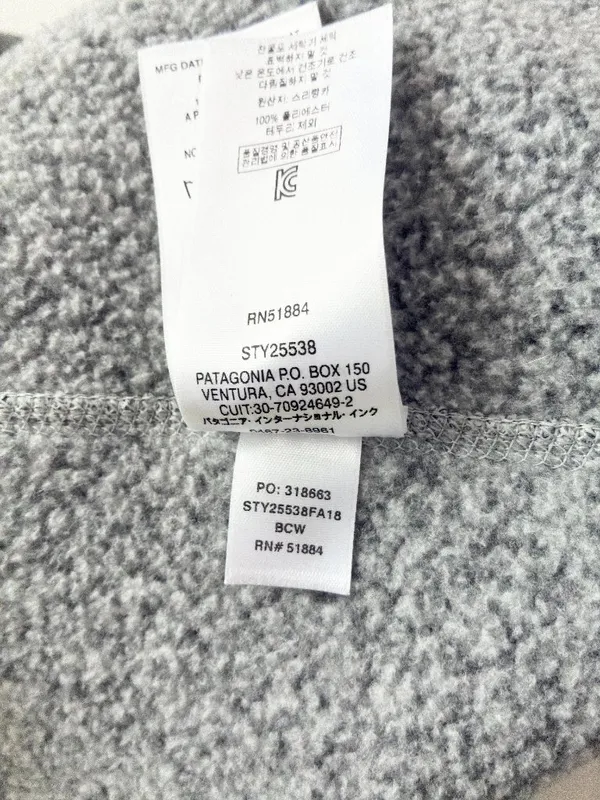 Patagonia Better Sweater Full-Zip Hoody Jacket - M - Birch White/Grey - Image 10