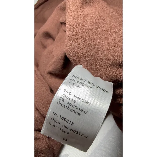 Naked Wardrobe Brown Long Sleeve Bodycon Midi Dress XS - Image 6