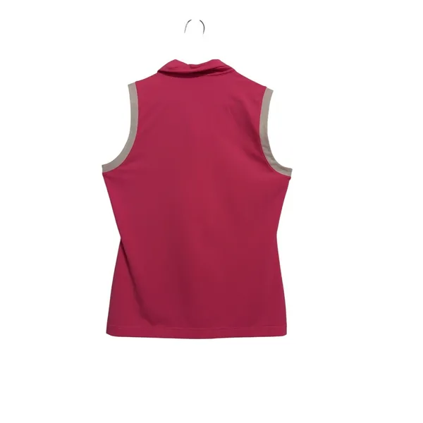 Nike Golf Womens Pink Dri-FIT Sleeveless Quarter Zip Polo Shirt‎ 520549-641 M - Image 9