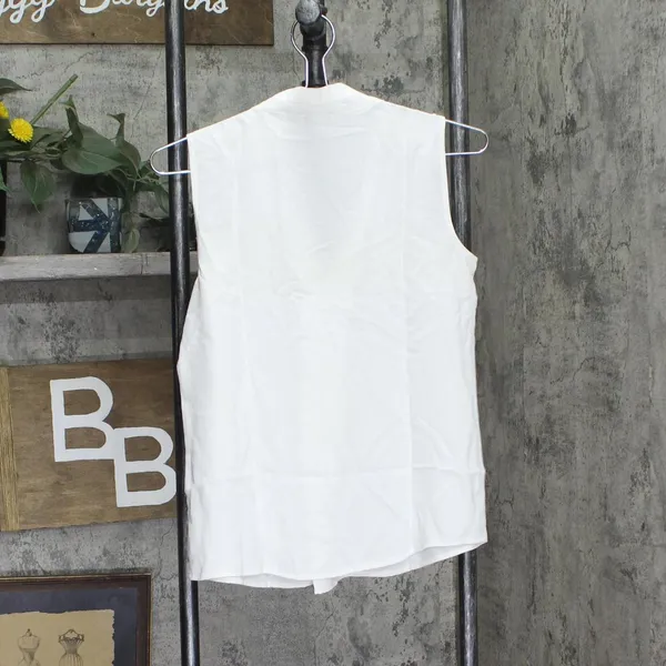 Bar III Womens Pleated Polyester Tank Top 10717600 White S - Image 2