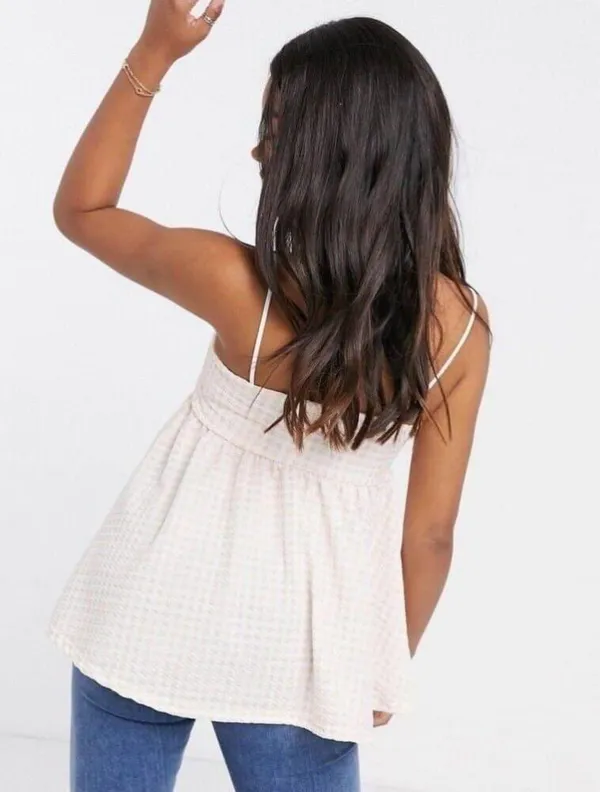 ASOS Design Women’s 4 Textured Cami Top in Checkered Print - Image 10