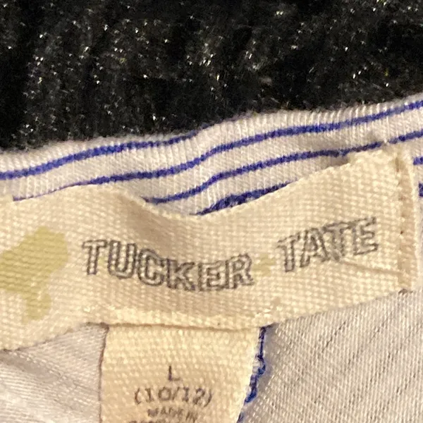 Tucker Tate Striped Embroidered Tank Dress Womens Size L Blue White Sleeveless‎ - Image 2