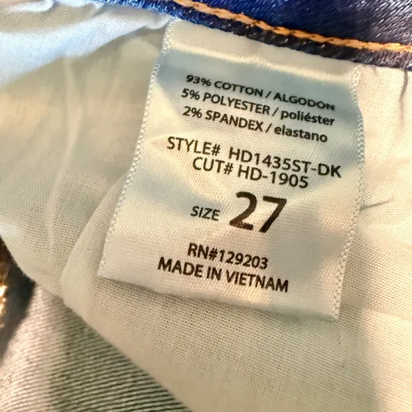 Hidden Jeans Tracey High Rise Straight‎ Leg Distressed Blue Denim Jeans Size 27 - Image 5