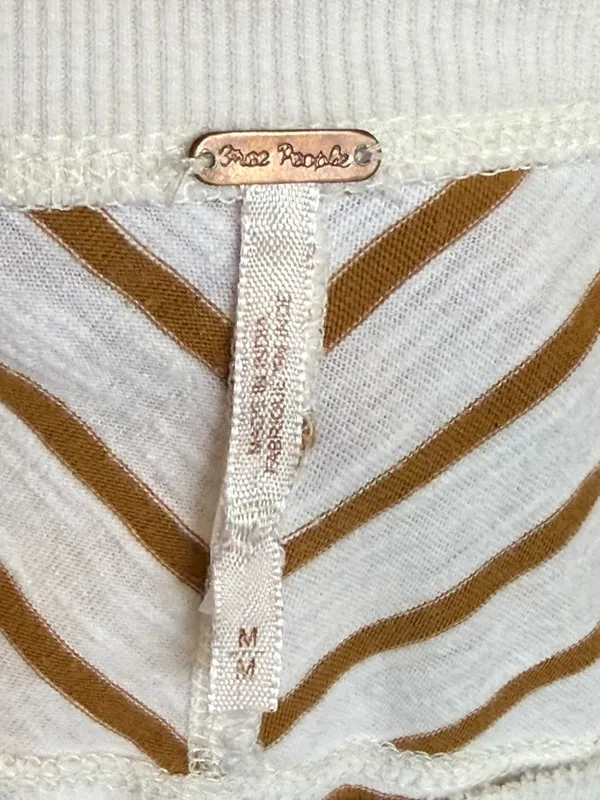 Sz M Free People Cotton Tuscaloosa Hard Candy Striped Crochet Cuff Long Sleeve - Image 7