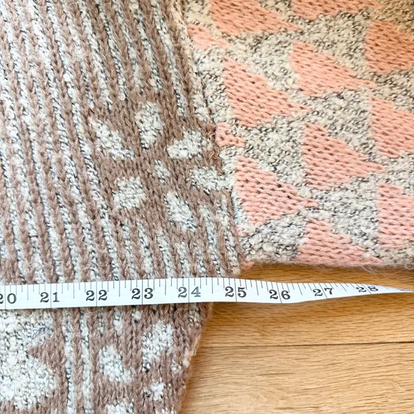 Sincerely Jules Blush Patchwork Chunky Knit Cardigan Size Large - Image 7