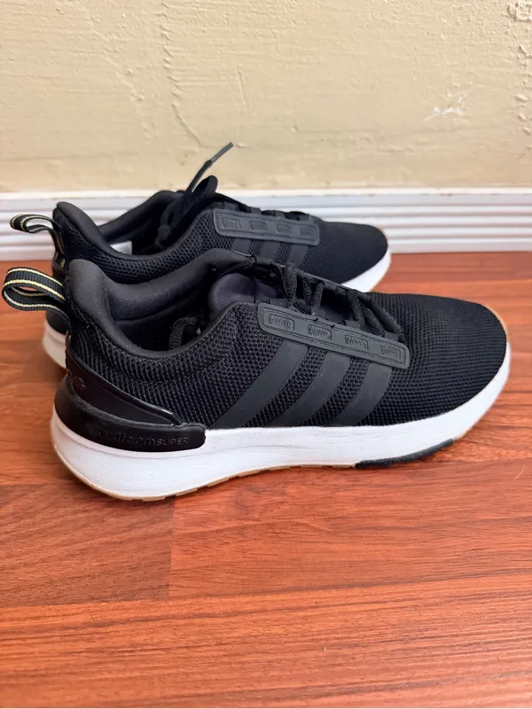 adidas Black Mesh Running Sneakers with White Midsole - Image 2