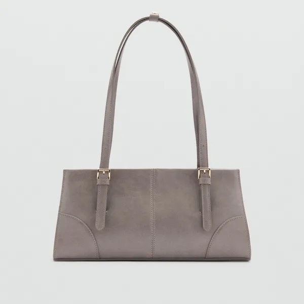 Mango MNG - gray top handle shoulder faux leather bag - Image 2