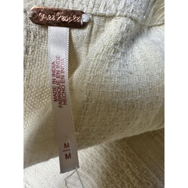 Free People Shiloh Cotton & Linen Jumpsuit‎ Summer Khaki Women's Size Medium - Image 9