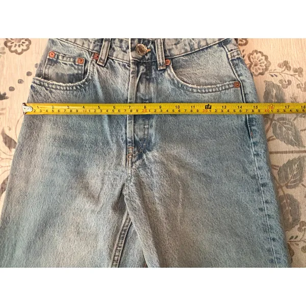 Zara Mid Rise Straight Leg Jeans Size 2 Blue Denim Classic - Image 6