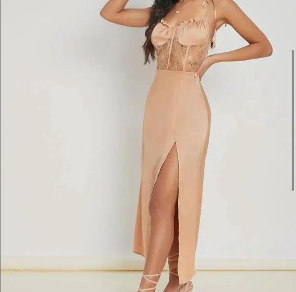 Satin Lace Corset Maxi Dress/gown - Image 4
