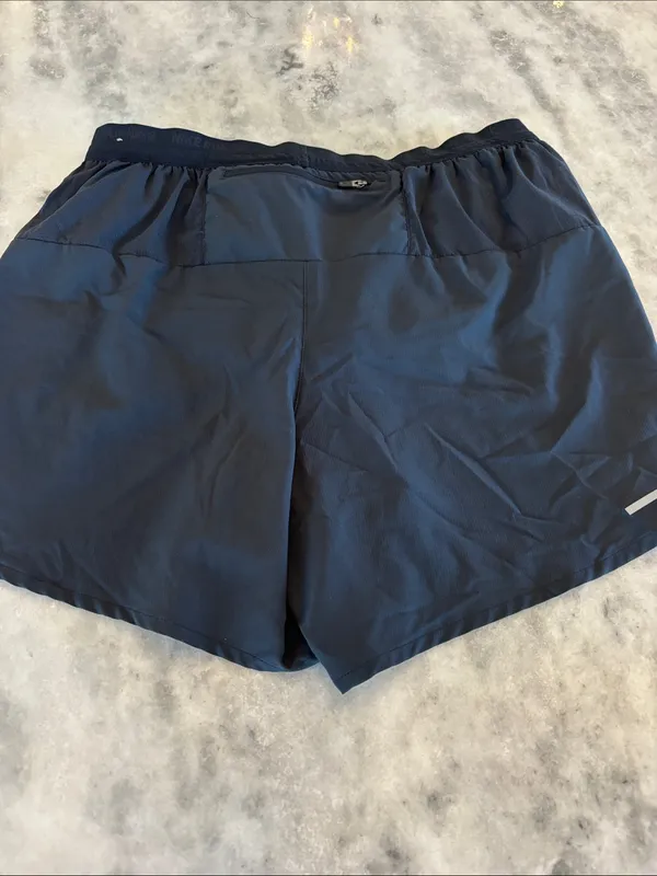 Nike Women's Athletic Shorts in Navy with Silver Swoosh - Image 6