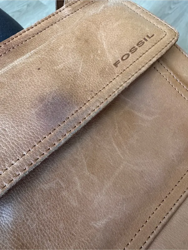 Fossil Brown Leather Purse Bag Crossbody Long Strap - Image 8