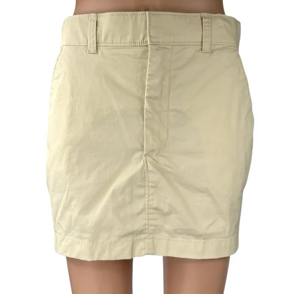 Abercrombie & Fitch Beige High Waist Twill Chino Mini Straight Pencil Skirt Sz S - Image 2