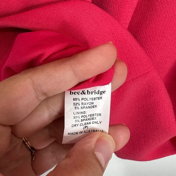 Bec &‎ Bridge Hot Pink Sleeveless Mini Sheath Dress Front Zipper Detail Size 2 - Image 8