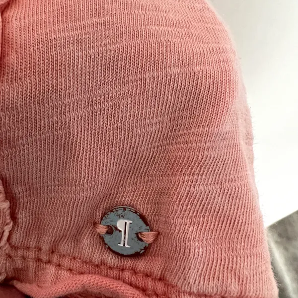 Pilcro Cropped Cut Off Short Sleeve Sweatshirt Pink Coral Medium - Image 6