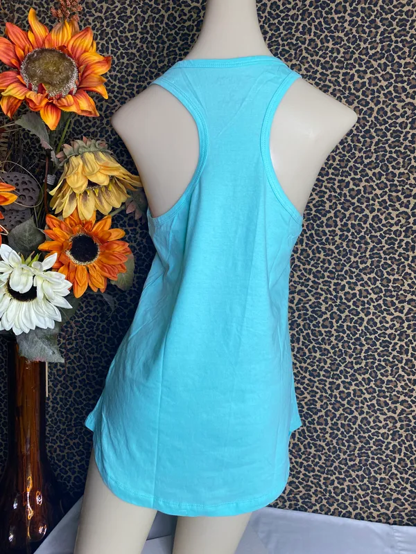 NWOT Aruba Blue QUEEN CONCH RacerBack Tank Top MEDIUM - Image 5