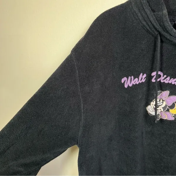 ✨ Vintage‎ Disney Black Minnie Mouse Walt Disney World Terry Sweatshirt Large - Image 5