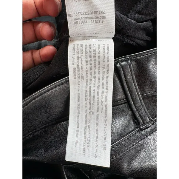 Abercrombie & Fitch The 90s Straight Ultra High Rise Black Leather Pants Size 29 - Image 5