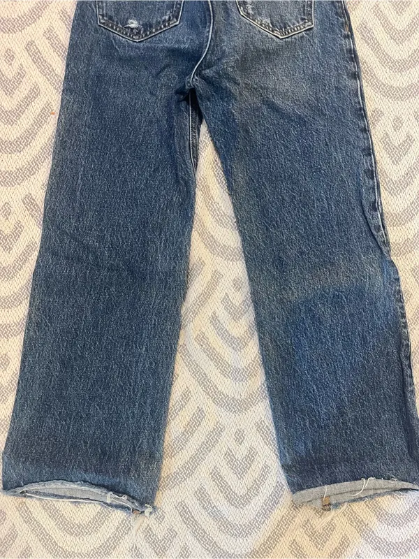 BDG // URBAN OUTFITTERS Vintage Wide Leg High Rise Button Fly Blue Jeans 24 - Image 6