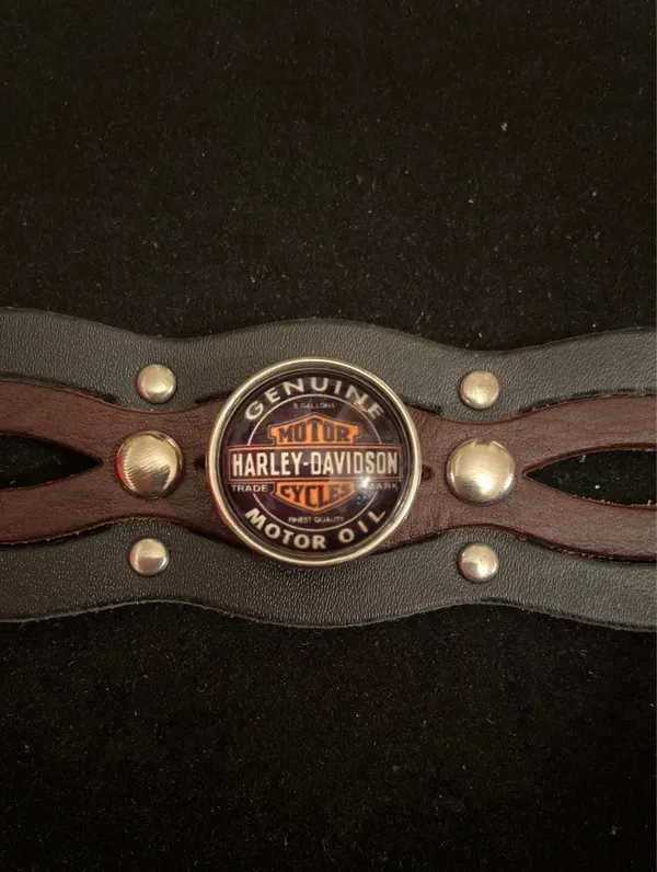 Harley Stud Leather Bracelet - Image 3