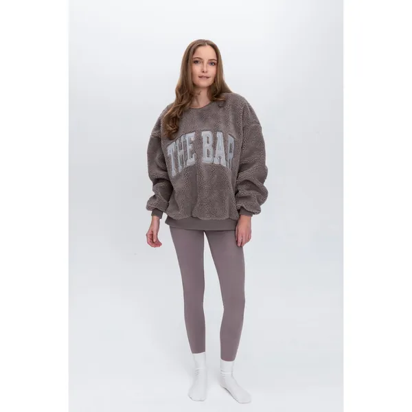 The Bar Gigi Sweatshirt Cinder/Grey Size XL Sherpa Teddy Loungewear Oversized - Image 9