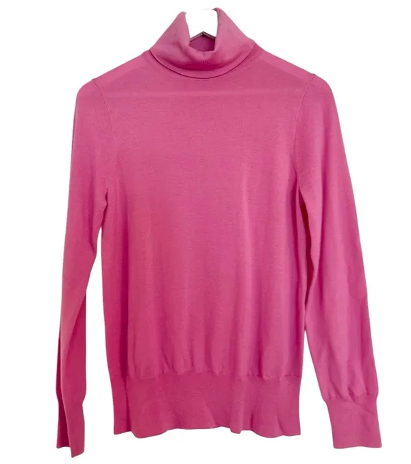 J.crew 100% merino wool turtleneck sweater M Pink Size M - Image 8
