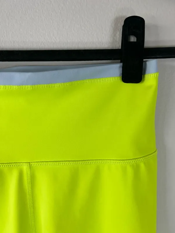 Wilo the Label Colorblock Biker Shorts Neon Lime & Gray Athletic Gym Yoga Medium - Image 2