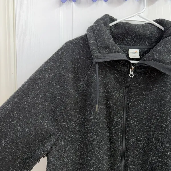 Avia dark gray soft fleece full zip collared active winter jacket XL casual - Image 3