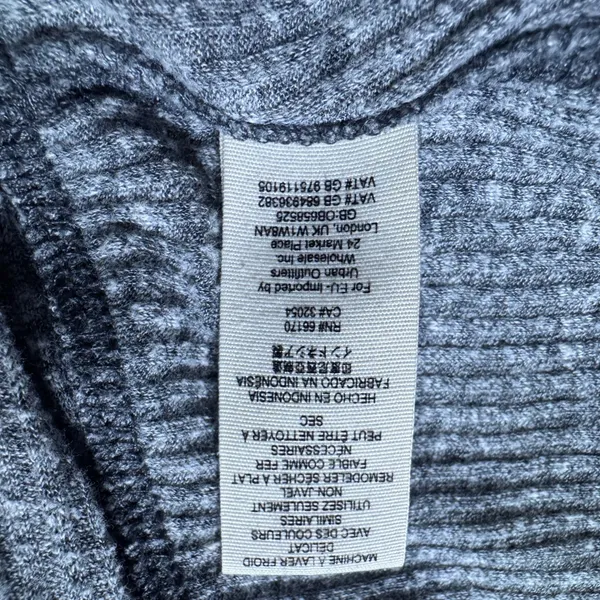 We‎ The Free Free People Grey Ribbed Dolman Sleeve Boat Neck Relaxed Top XSmall - Image 5