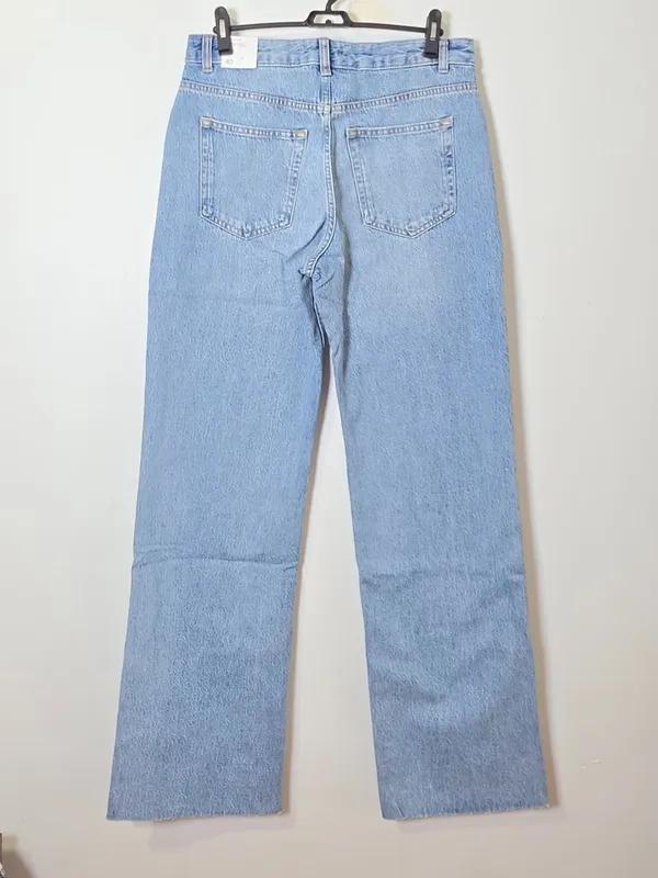 Mango Wideleg Mid-Rise Jeans - Medium Blue - Women's Size 8 - 47083267 - Image 4