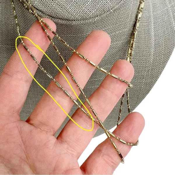 Baublebar Oval Druzy Gold Tone Multi Chain Layered Necklace - Image 6