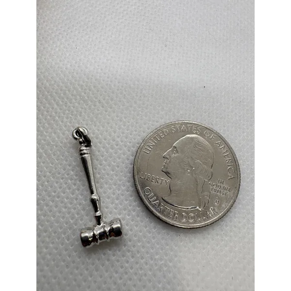 Vintage Silver Tone Gavel‎ Charm Magnetic Legal Judge Attorney Lawyer Jewelry - Image 4