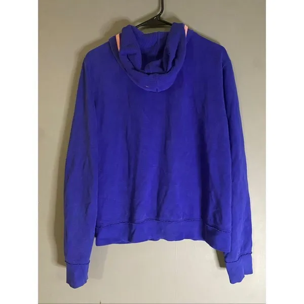 Aeropostale 87 Womens Hoodie Sweatshirt Blue Drawstring Pockets V Neck XL - Image 5