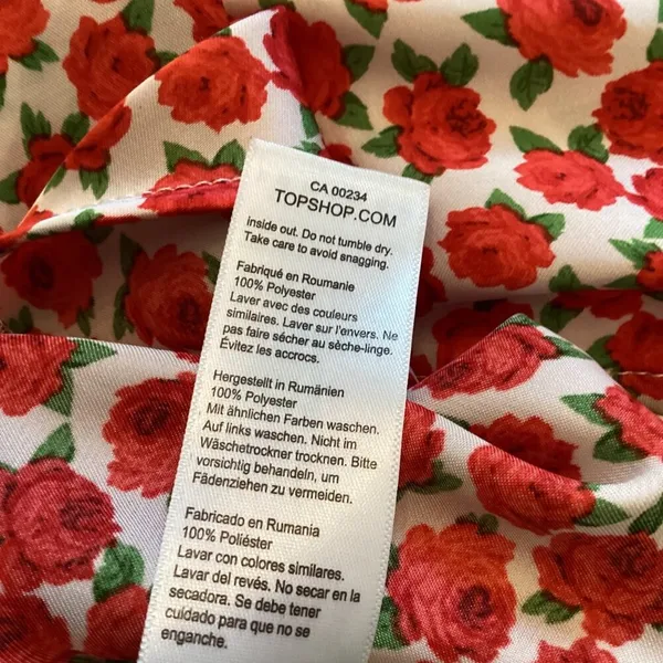 Topshop Womens Maxi Skirt SIze‎ 2 Red Floral Print Long Satin Full Length - Image 8