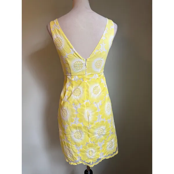 Plenty by Tracy Reese Yellow‎ Floral Lace preppy y2 Dress mini y2k fairy whimsi - Image 4